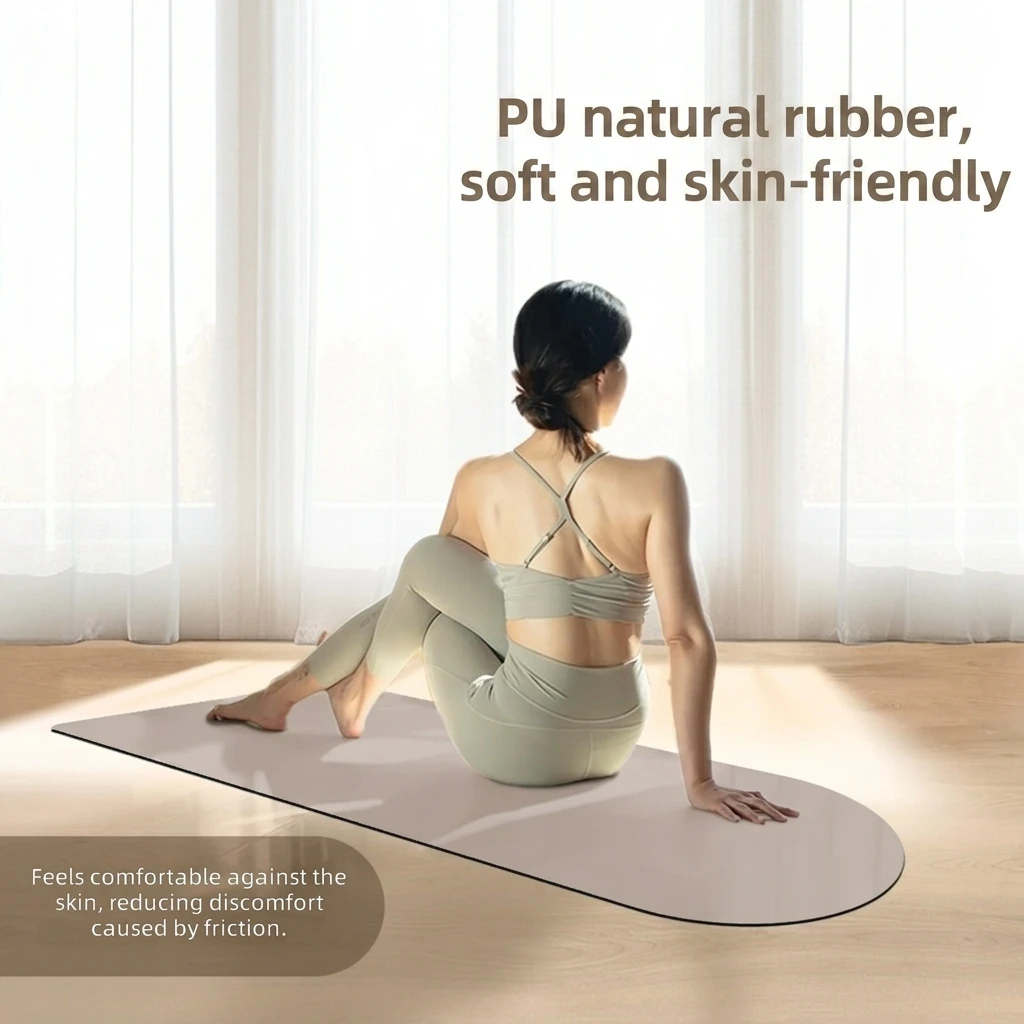 PU Rubber 5mm Thick Yoga Mat with Alignment Lines Anti Slip Sweat Absorbent Home Fitness Workout HOT!