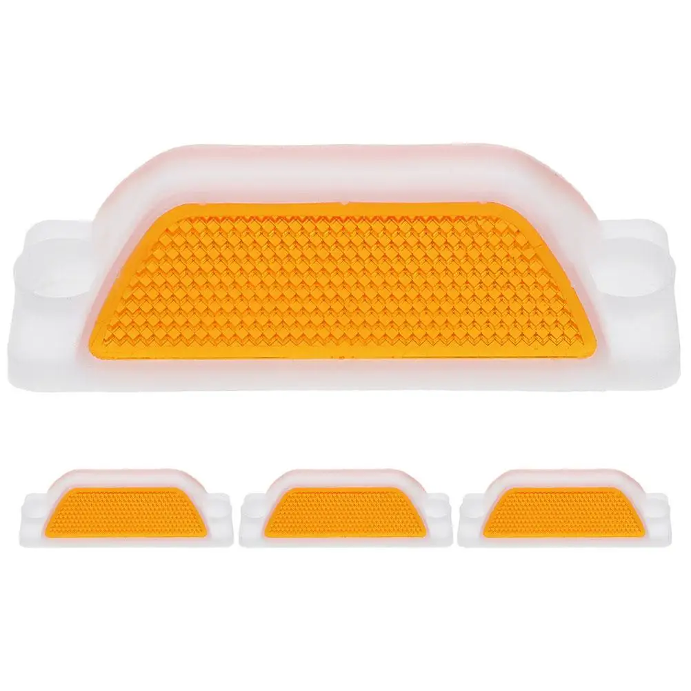 

4pcs Reflective Delineators Highway Safety Road Markers Driveway Entrance Guides Rectangular Pavement Reflectors Plastic