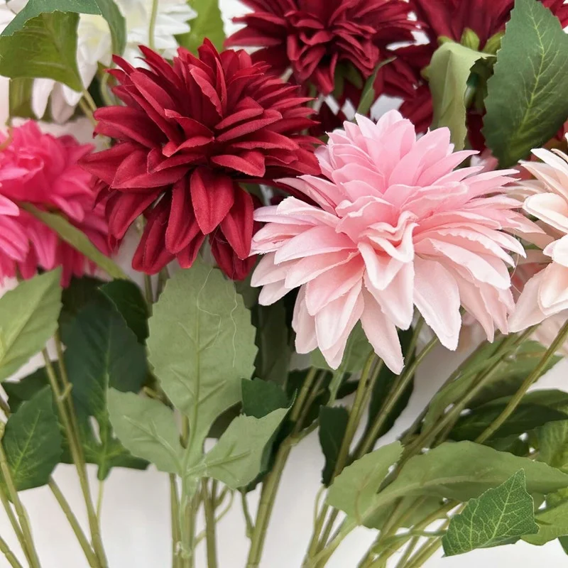 Realistische Seiden-Dadlias für Hochzeit, Party, Weihnachtskranz, Geburtstag, DIY, Zuhause, Büro, Vase, Dekoration, künstliche Blume – Detail 10