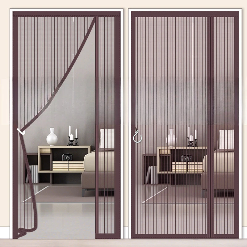 ستارة باب جانبية مفتوحة مضادة للبعوض ستارة شاشة ذاتية التحضير نافذة شاشة تشفير مغناطيسية نافذة فيلكرو غير تثقيب #2