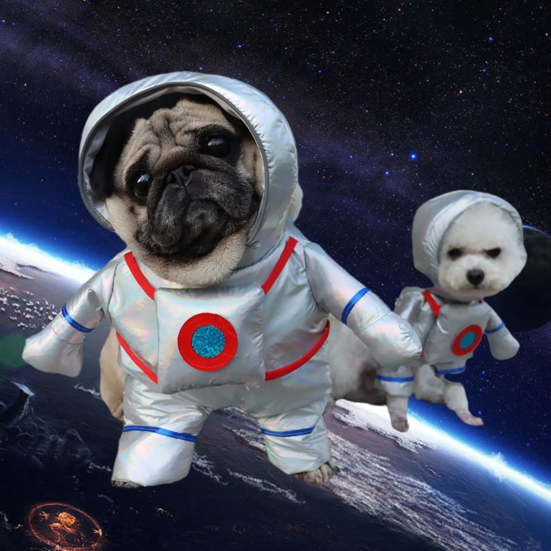 Divertenti vestiti per animali domestici per cani tuta spaziale Pet Cosplay abbigliamento cucciolo gatto astronauta costumi Halloween Party Dress Up