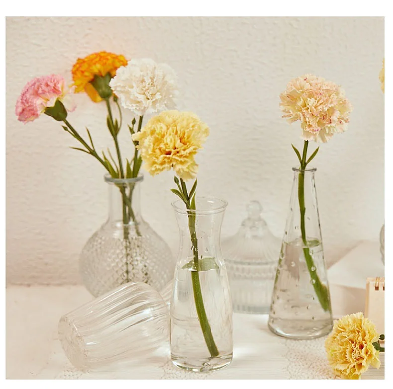 10 Stück künstliche Blumen mit kurzem Zweig, Nelke, Muttertagsgeschenk, Blumenstrauß, Seidenblume, Heimdekoration, Hochzeit, Party, Nelke – Detail 6