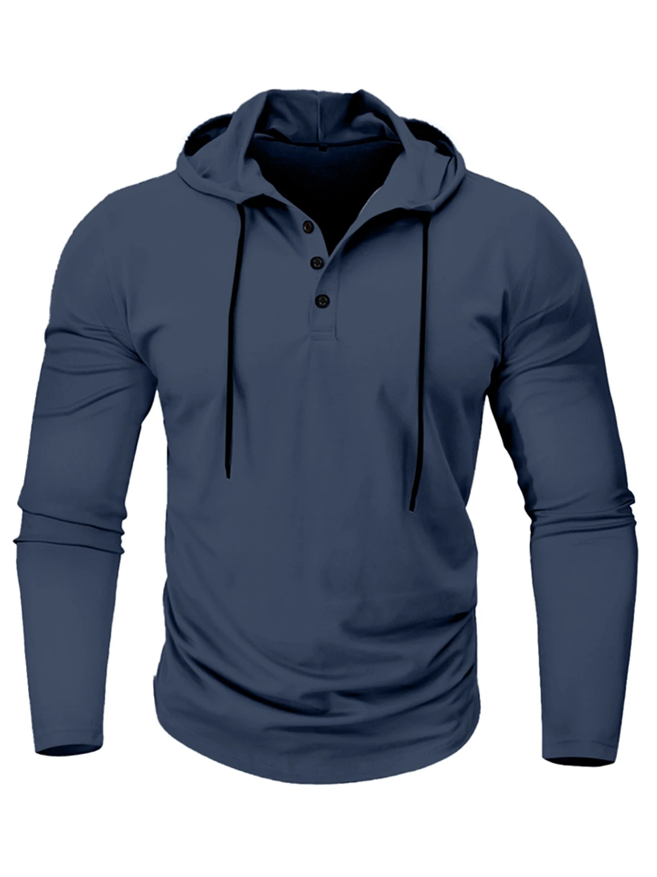 Heren Buitensport Hoodies Heren Slim Fit Lange Mouwen Trekkoord Capuchon T-Shirt Ademend Casual Sweatshirts Hoodie Tee