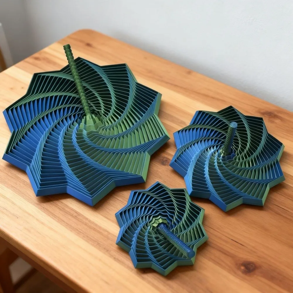 

3D Printing Fractal Fidget Star Model Expanded S/M Expanded Sensory Model Geometric Design Creativity Whirling Spiral Ornaments