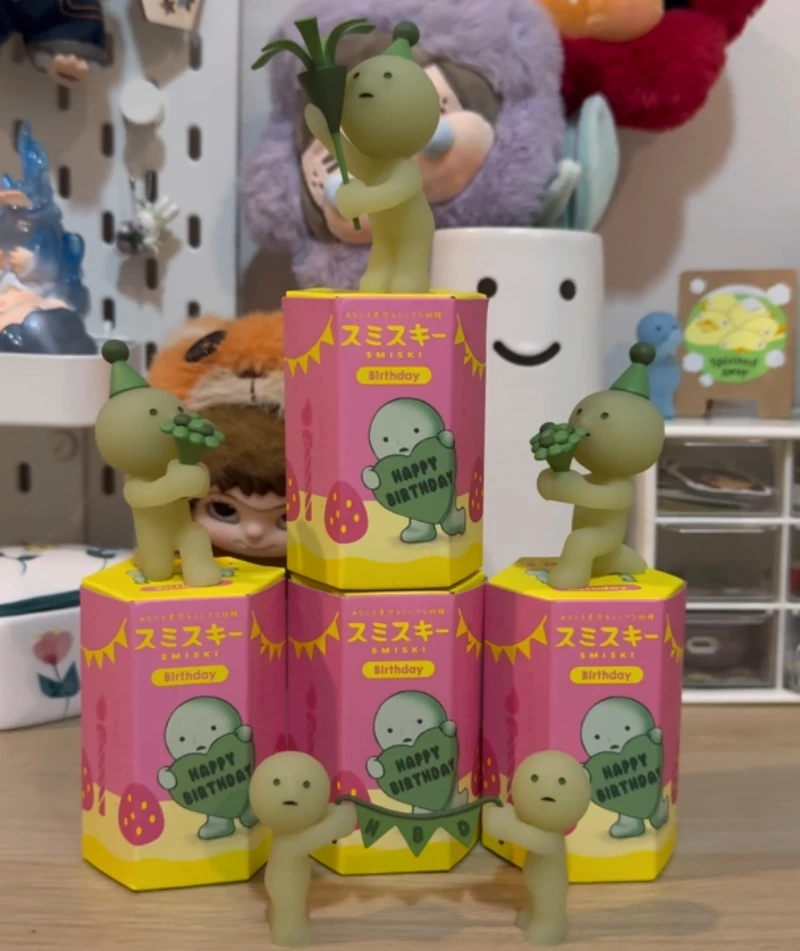 Sonny Angel Smiski Birthday Series Mystery Blind Box Kawaii Figure Cute Glow in The Dark Green Dolls Desktop Ornament Gifts Toys view 2