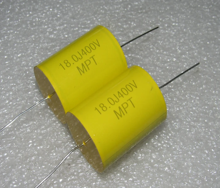 

10PCS/New, Copper Pin 18.0J 400V 18UF 186J Axial Piercing Frequency Dividing Film Capacitor