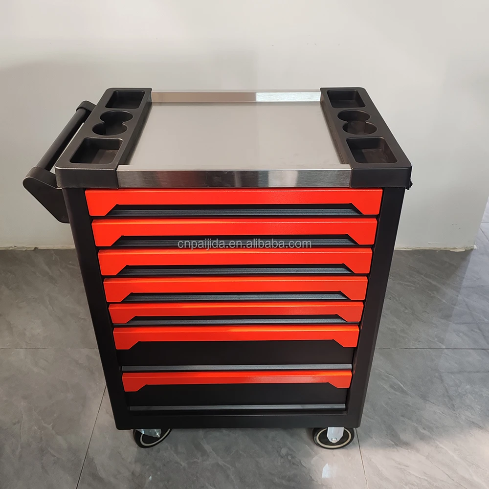

Garage Iron Steel Rolling Lockable Storage Cabinet Customized Drawers OEM Option 300kg Load Capacity Modern Design Keyed
