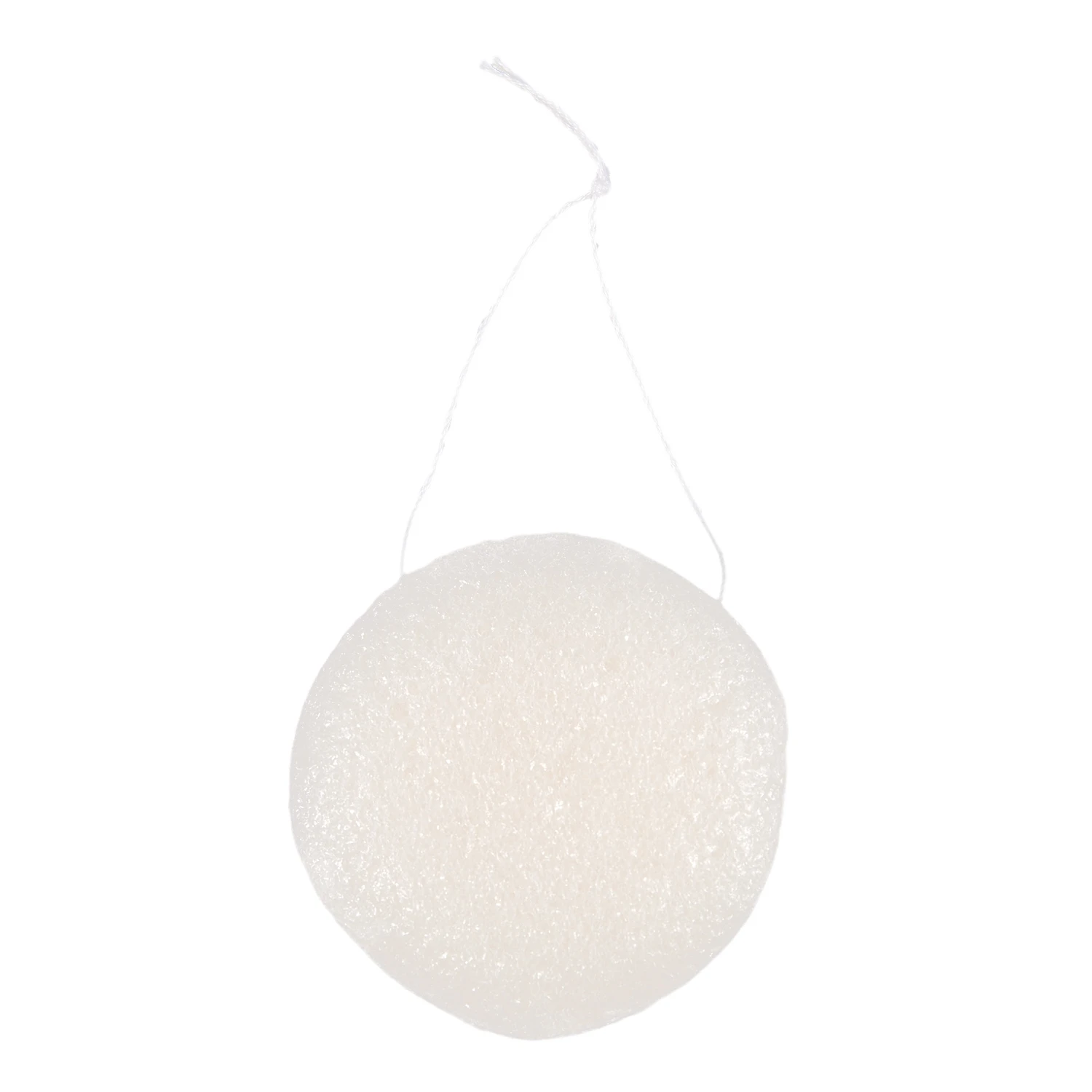 Konjac Konnyaku Jelly Fiber Face Makeup Wash Pad ทําความสะอาดฟองน้ําพัฟ Exfoliator-สีขาว