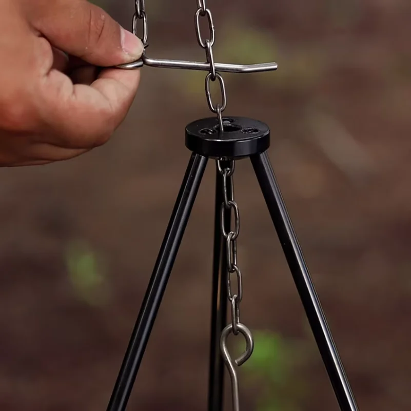 Trójnóg kempingowy do ogniska, – Camping Cooking Pot Tripod recenzja i cena