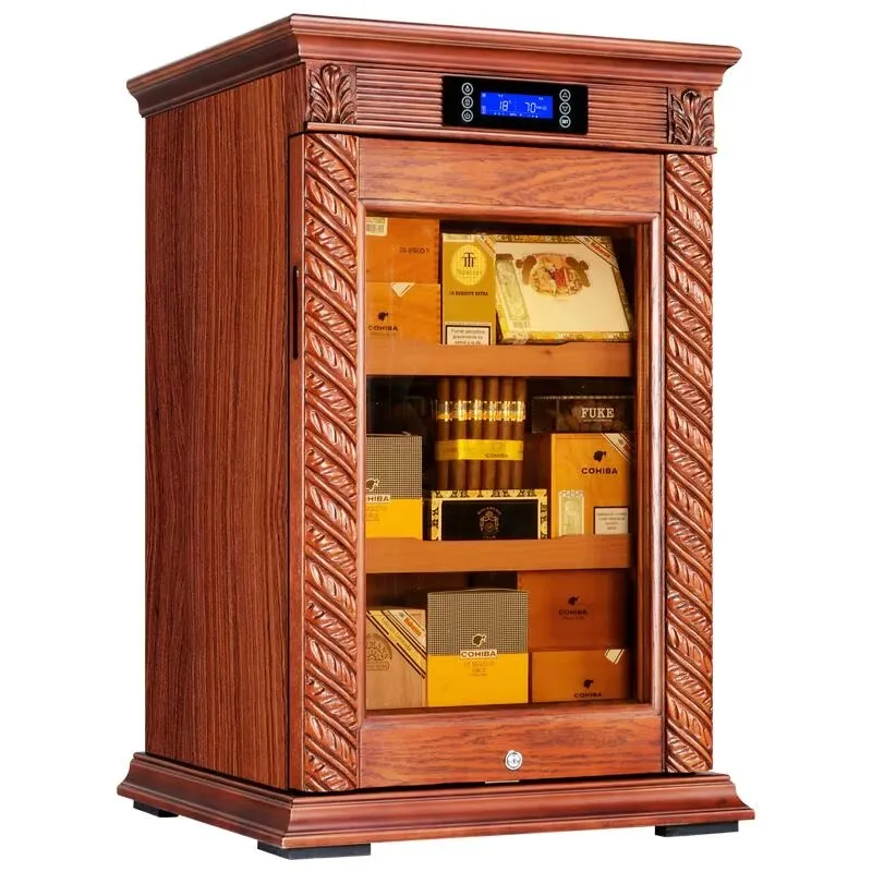 

90CM1 CIGARLOONG Hot Sale Solid Wood Electric Cigar Humidor Cabinet Locker Wall Cabinet Display