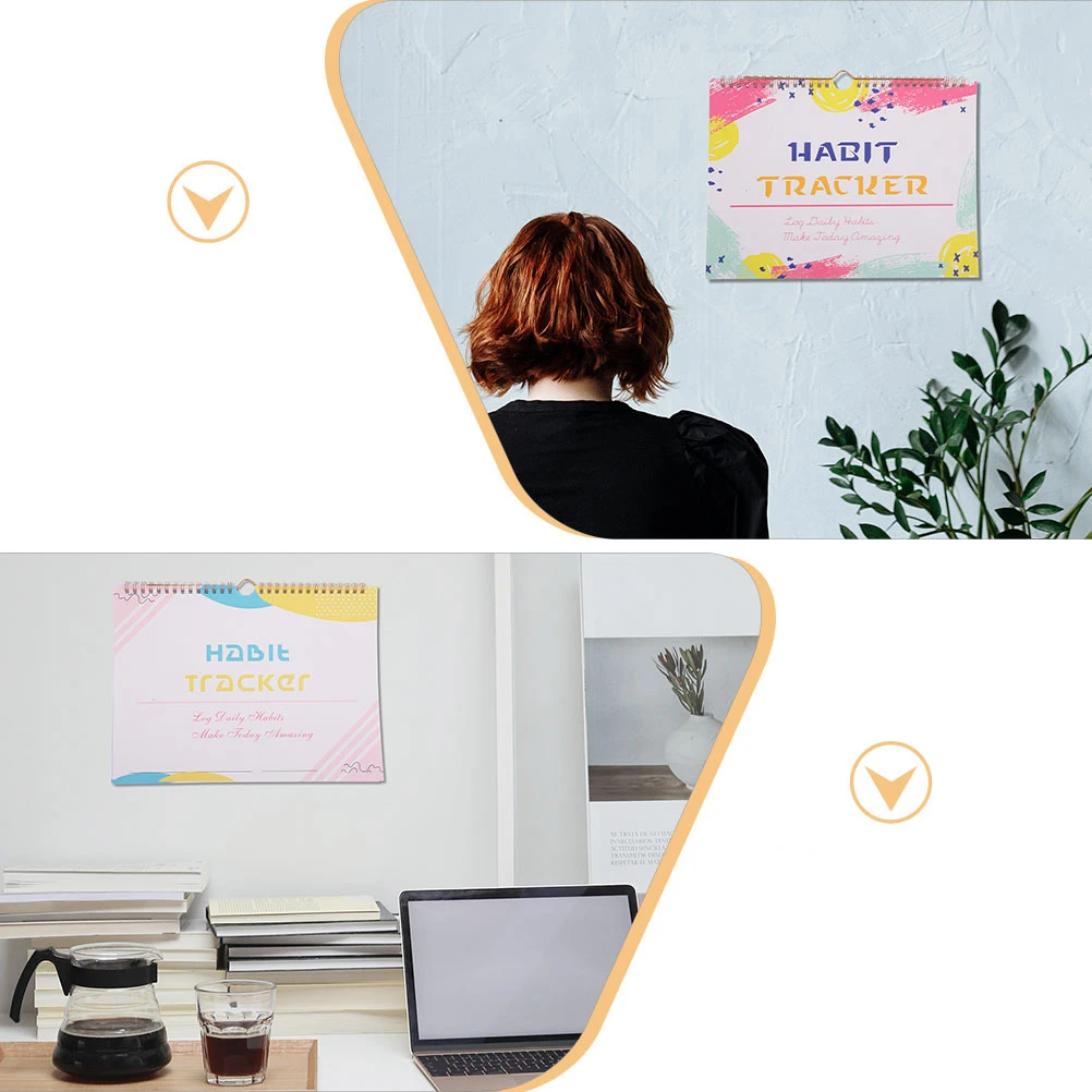 

2pcs Habit Tracker Journal Undated Daily Planner Monthly Weekly Goal Tracker Self Discipline Check in Schedule for Productivity
