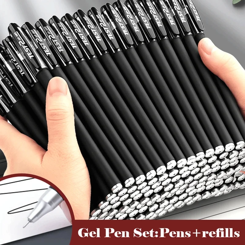 

26PCS Gel pen Set Neutral Pen smooth writing fastdry 0.5mm Black blue red color Replacable refill school Stationery Supplies