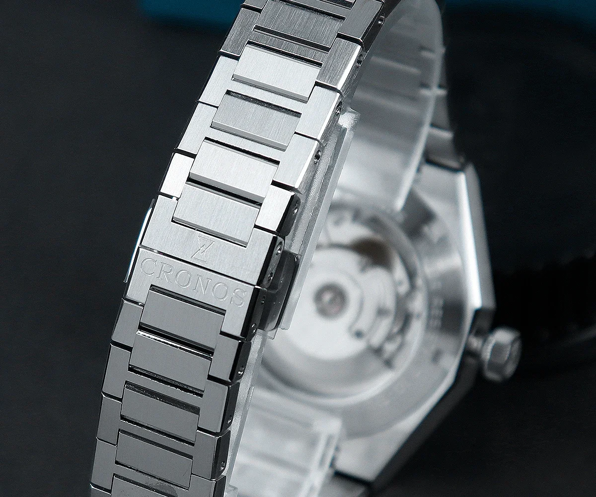 Cronos L6028 V3 المعين / Perlage Dial Limited 39mm PT5000/90S5 See-through Caseback ساعات المعصم الأوتوماتيكية للرجال 10ATM Lumious