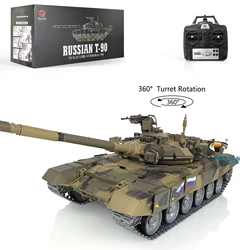 Heng long 1/16 TK7.0 Dostosowany czołg Rosji T90 RC 3938 360 °   Metalowe gąsienice wieżyczki TH17853