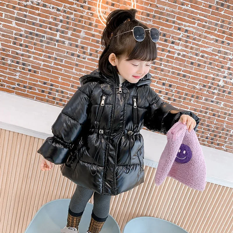 Girls Down Cotton Coat Jacket Outerwear 2022 Classic Warm Plus Thicken Velvet Winter Autumn Children\'s Clothing