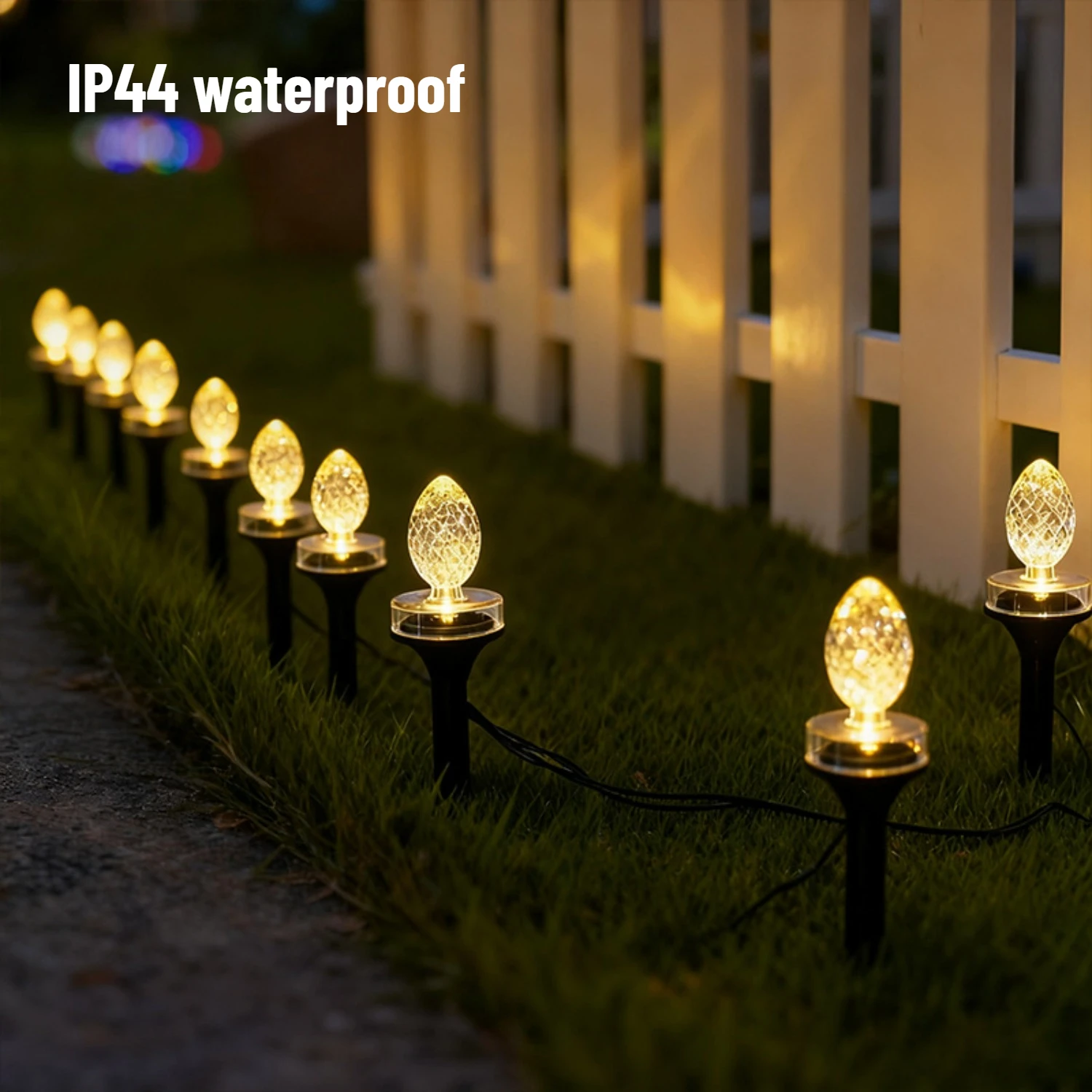 New Solar Garden Lamp, 20 LED Solar Decorative Lamp, Olive Color Lamp, 8 Flashing Lighting Modes, Warm Color/White Light, Outdoor Solar Landscape Lighting, Suitable for Gardens, Lawns, Gardens, Villas, Camping, Christmas Gifts, New Year Gifts - view 7