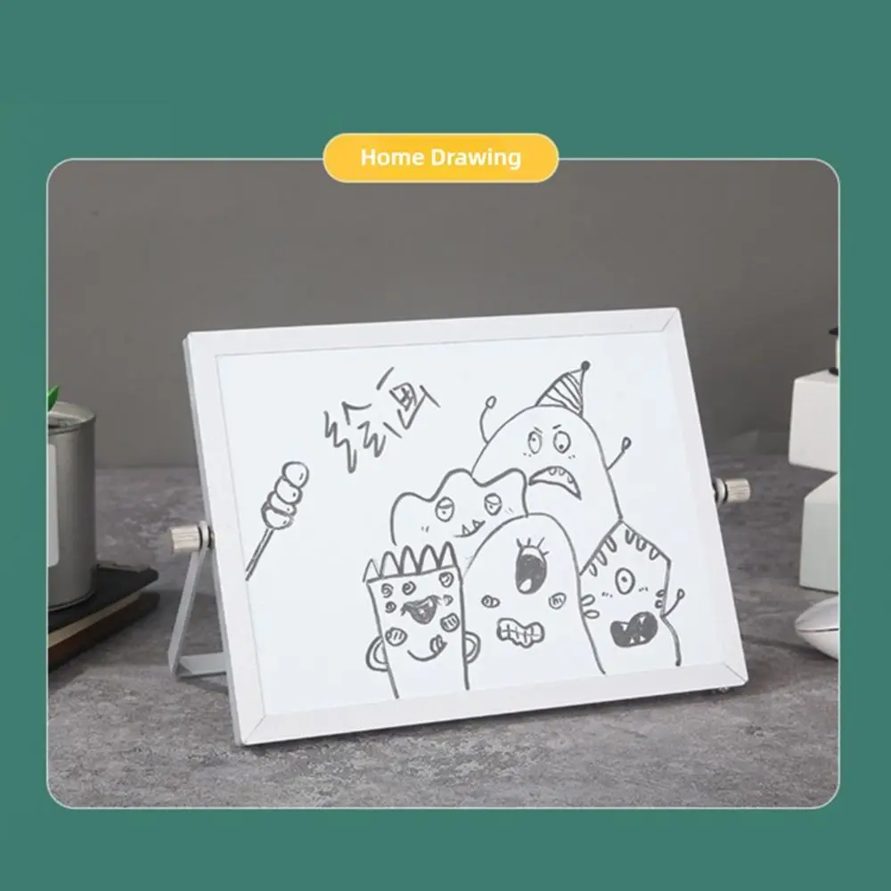 Tragbares, faltbares Desktop-Whiteboard, löschbar, mit Halterung, Schreibtafel, doppelseitig verwendbar, Nachrichtentafel, Schule, Büro
