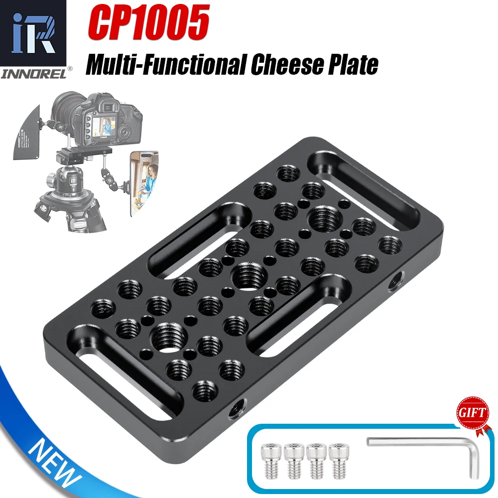 

INNOREL CP1005 10*5cm Multi-Functional Cheese Plate with 1/4" & 3/8" Threads and Built-in ARRI Locating Holes for Camera Tripod
