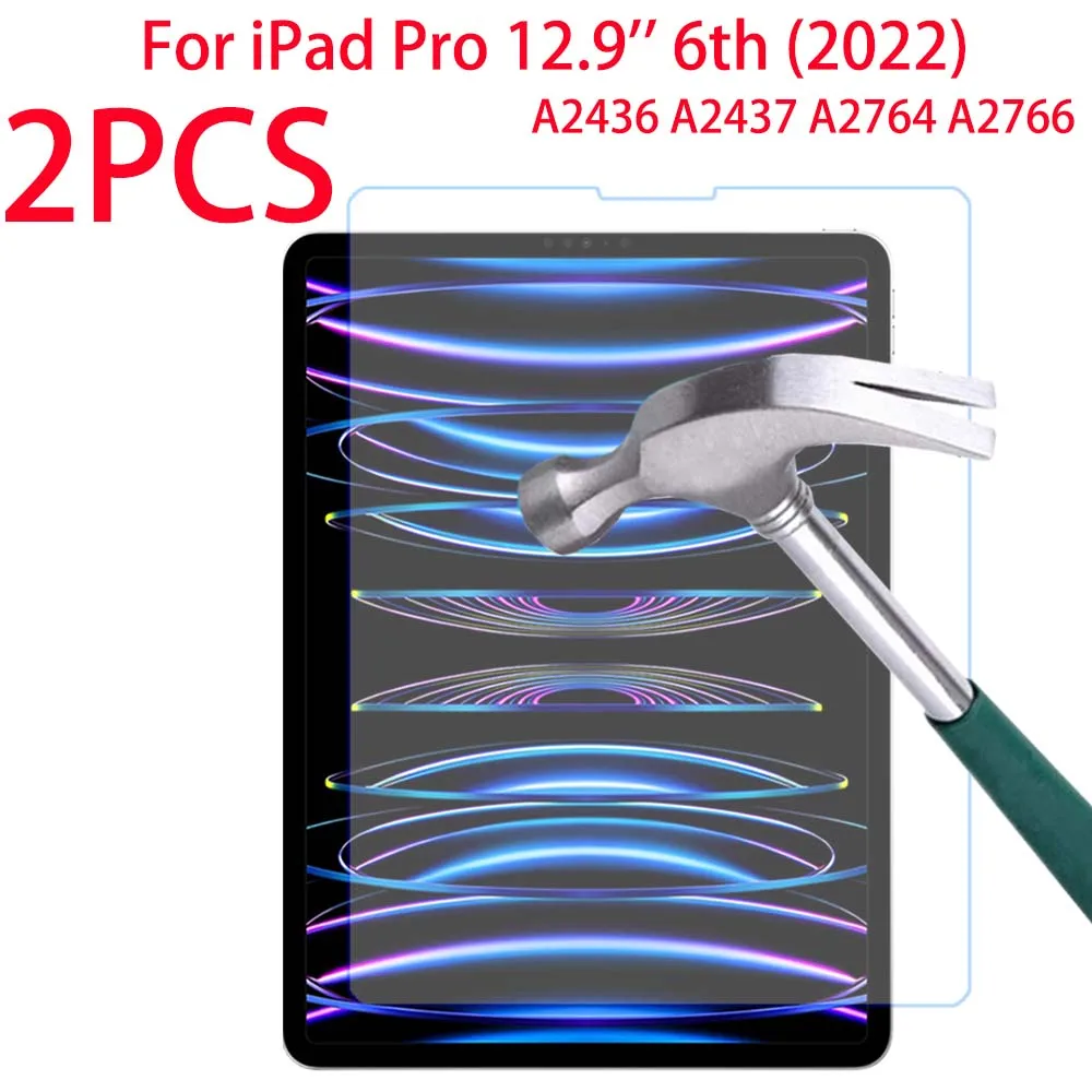 2 PCS Tempered Glass Screen Protector For iPad Pro 6th 12.9 inch 2022 A2436 A2437 A2764 A2766 Tempered Glass Protective Film