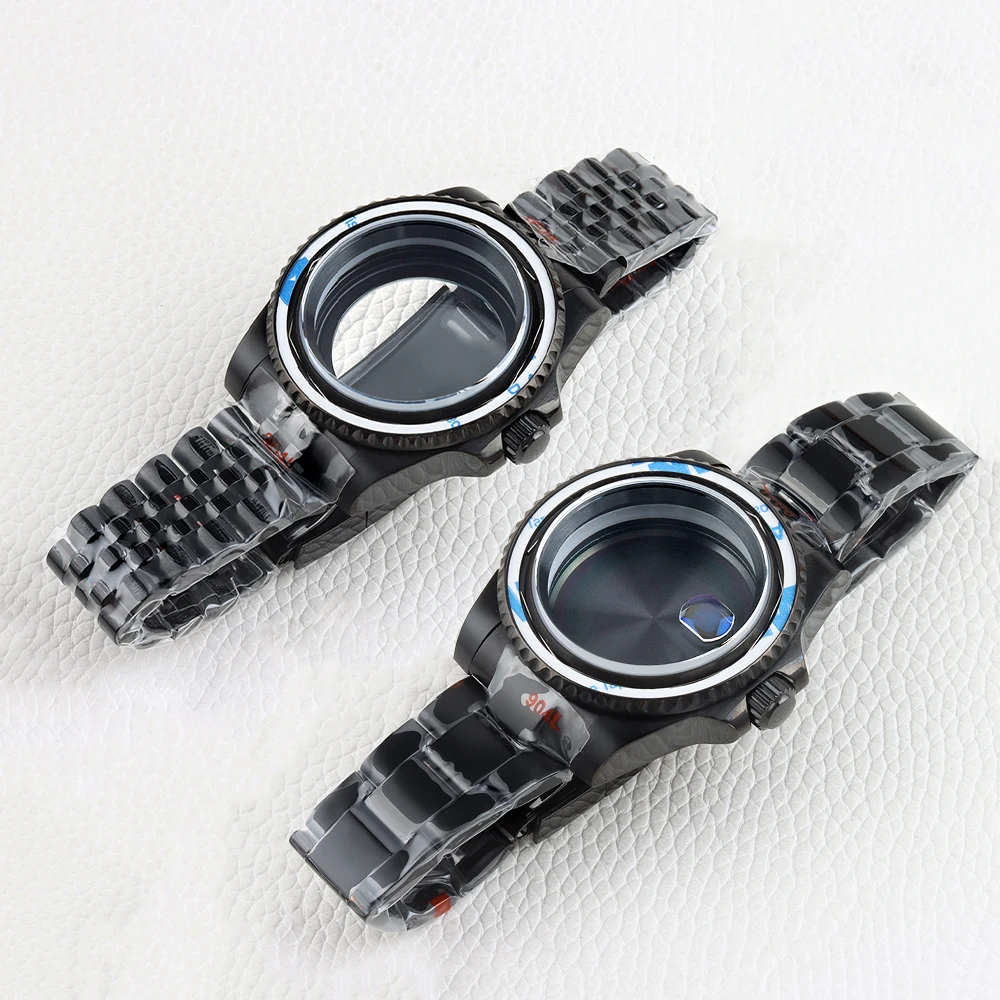 

Black 40mm Watch Case 20mm Strap Stainless Steel Oyster/Jubilee Bracelet for Submariner NH34 NH35 NH36 NH38 Movement 28.5mm Dial