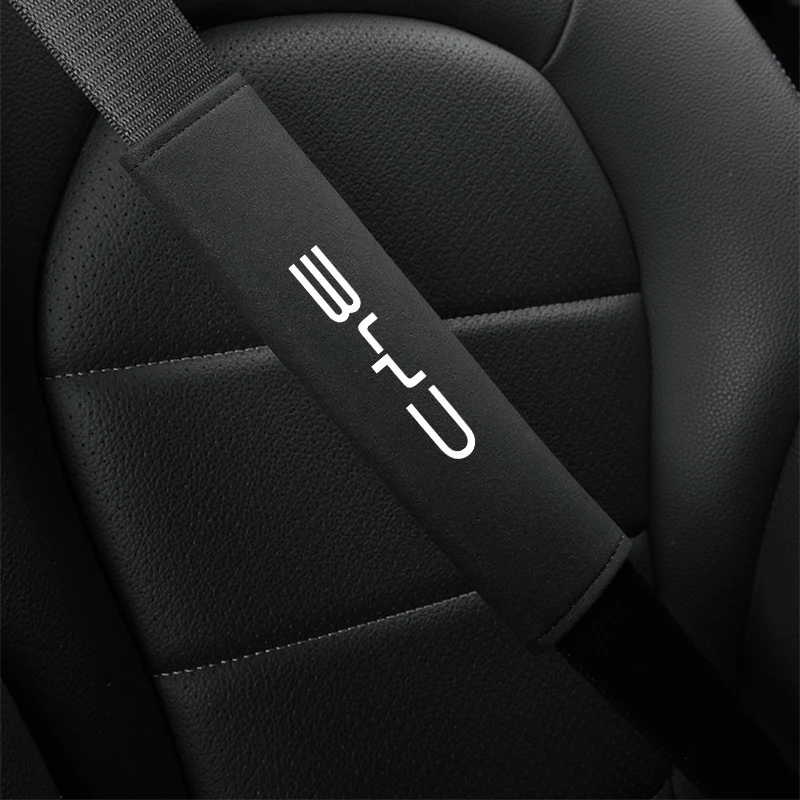 2Pcs Suede Leather Seat Belt Shoulder Cover Pads for BYD Atto 3 Yuan Plus Song Plus Han Tang Qing Dmi Seal Dolphin Accessories