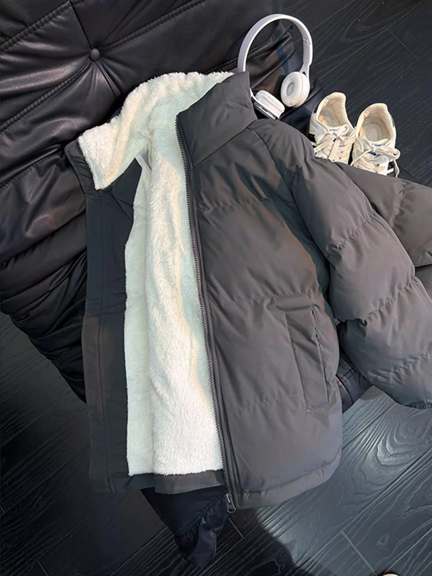 

Мужская зимняя теплая куртка Cleanfit Deep Ey с воротником-стойкой, утепленная флисом и овечьим бархатом, хлопковое пальто