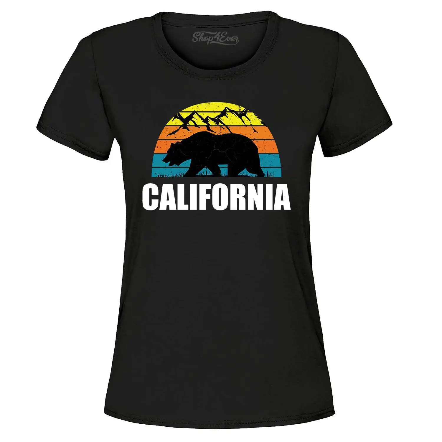 

Женская футболка California State Bear Mountains Retro Horizon State Shirts