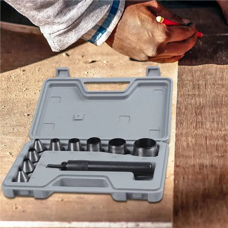 HLZS-20Pcs Heavy Duty Hollow Punch Kit Set Gasket Leather Rubber Punching DIY Leathercraft Perforating Tools