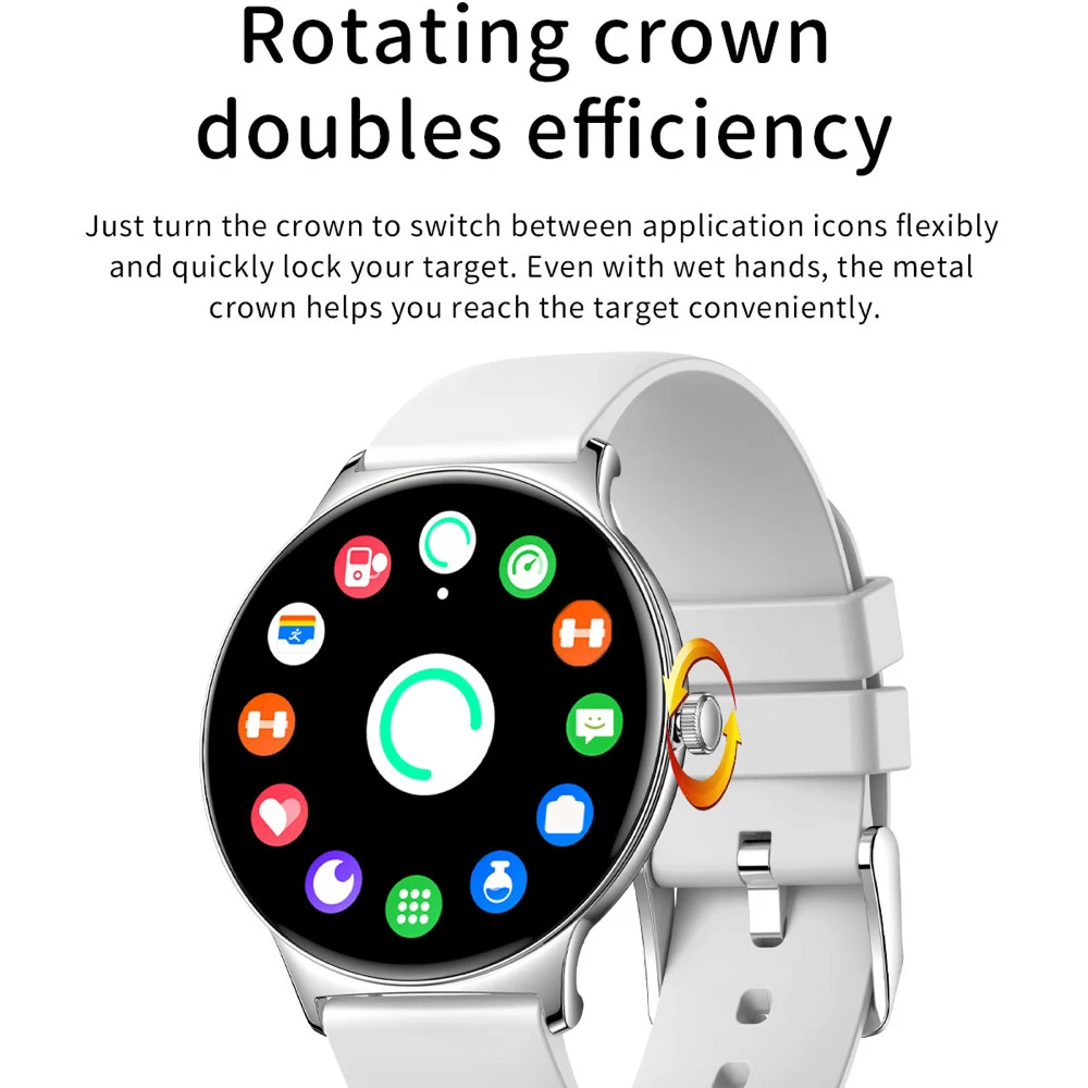 Fashion Men Women Ultrathin AMOLED Screen Smartwatch Health Heart Rate Sports Fitness Blue Tooth Call Smart Watch Waterproof