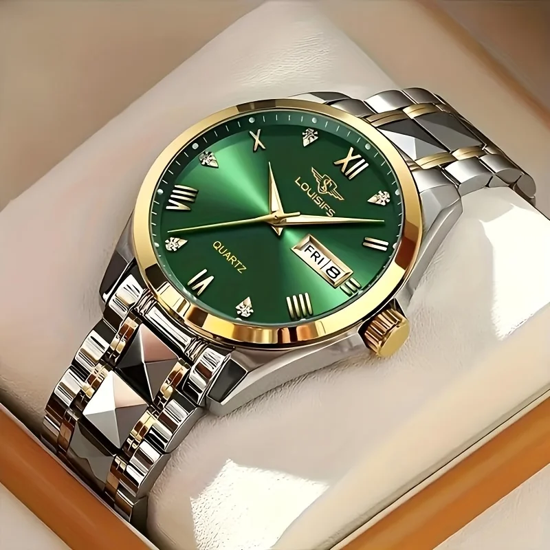 Men's Quartz Watch Business Luminous Calendar Sports Teenagers Trend Stainless Steel Student Wristwatches, Ideal Choice for Gift