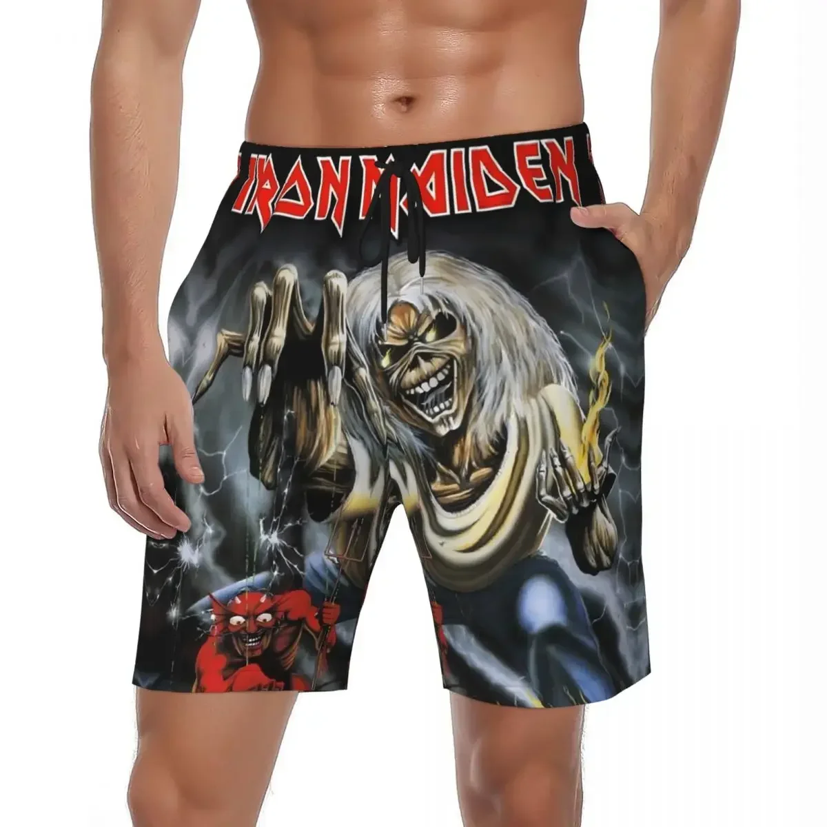 

Iron Maidens Heavy Rock Band Fitness Shorts Summer Beach Shorts Men's Breathable Designer Outdoor Sports Quick-drying Shorts