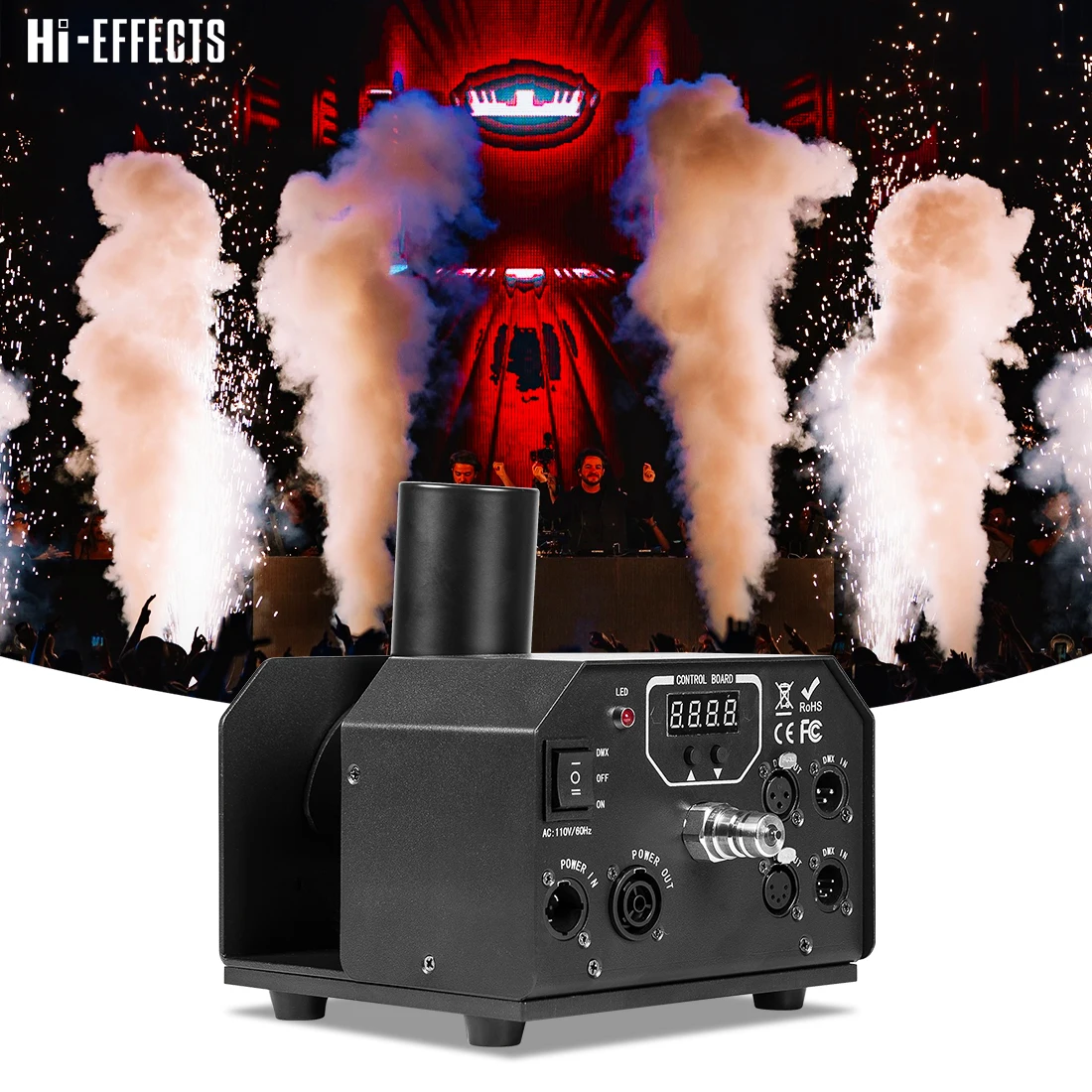 

HI Swing Co2 Jet Machine DMX Control Cannon Jet Machine Co2 for DJ Disco Party Club Stage Effect No Ice Residue