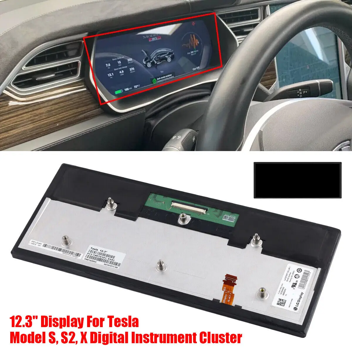 

12.3Inch LCD Car Display For Tesla Model X S S2 Dashboard Digital Instrument Cluster Multimedia Repair Easy to Install Practical