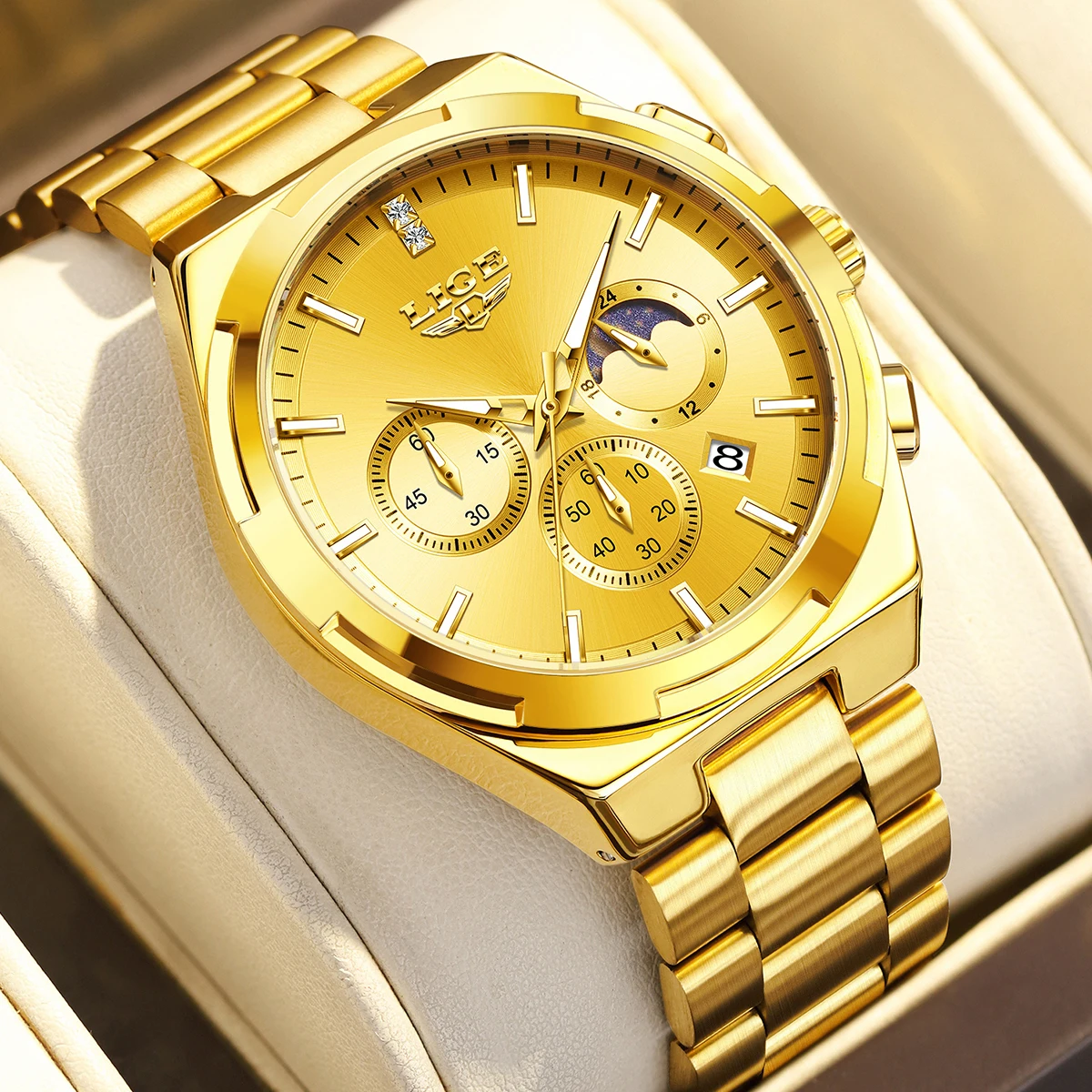

Новые модные роскошные кварцевые мужские часы LIGE, классические деловые повседневные часы из нержавеющей стали с календарем, водонепроницаемые светящиеся мужские часы Reloj Hombre