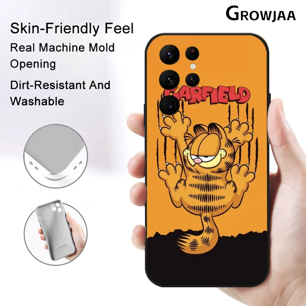 Cute Cartoon G-Garfield Cat Phone Case for Samsung Galaxy S24 Ultra S22 S23 Ultra S21 S20 5G Protective Silicone TPU Funda Cover