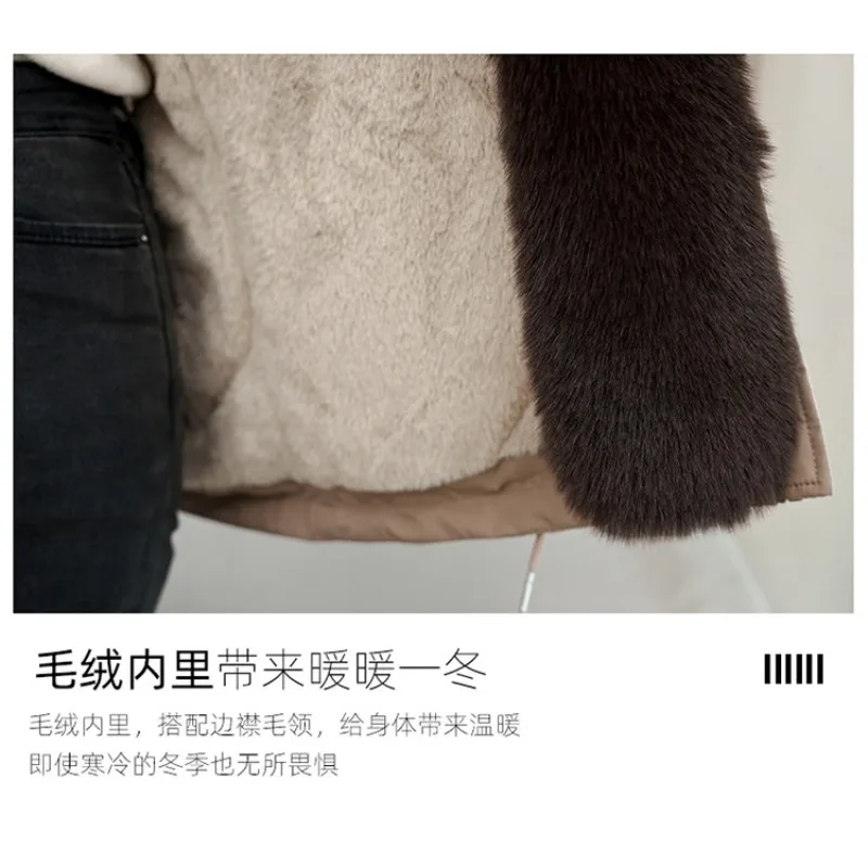 2026 New Women Winter Jacket Slim Mid Long Coat Casual Parkas Big Fur Collar Fleece Liner Outwear Female Snow Warm Cotton Coats
