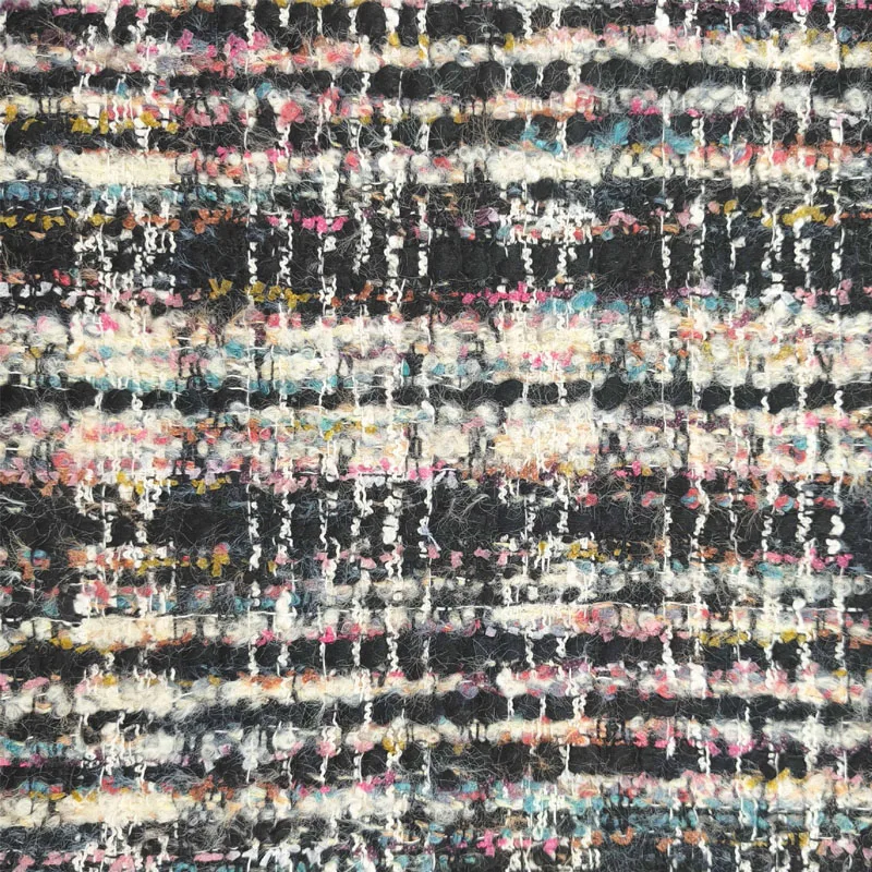 

Colorful Lattice Jacquard Yarn Dyed Braided Tweed Fabric For Woman's Autumn Jacket Dress Suits Coat DIY Cloth Sewing Material