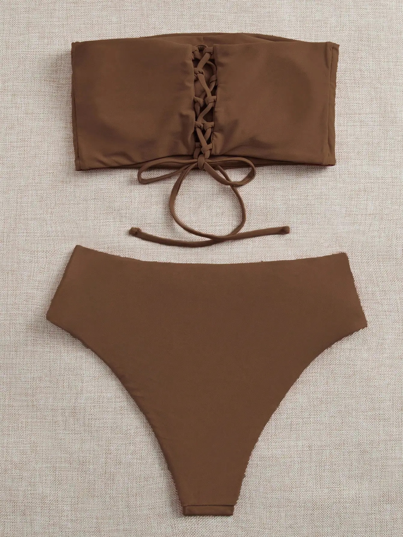 2025年新作 無地 ファッション スプリットビキニ 欧米風 セクシー ハイウエスト スポーツ水着 レディース