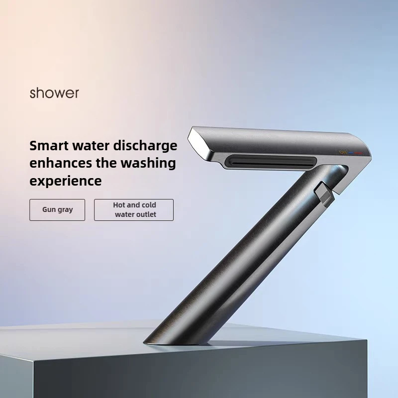 

Художественный креативный смеситель для раковины, горячая и холодная вода, дизайн для мытья лица, сенс, тип водопада под столешницей, бытовой белый, полностью медь