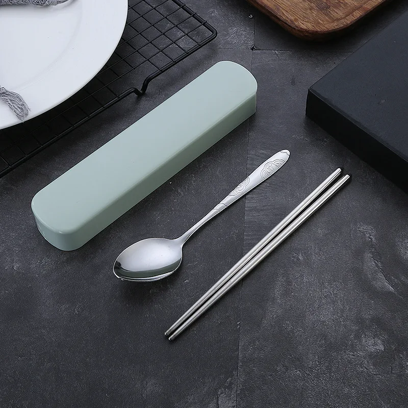 Stainless Steel Dinnerware Sets with Case Household Outdoor Travelling Portable Food Grade Kitchen Dinner Students Cutlery Set - view 6