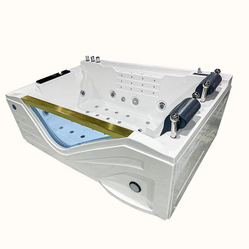 Double deluxe jacuzzi, acrylic ambient light, smart panel LCD TV constant temperature surfing
