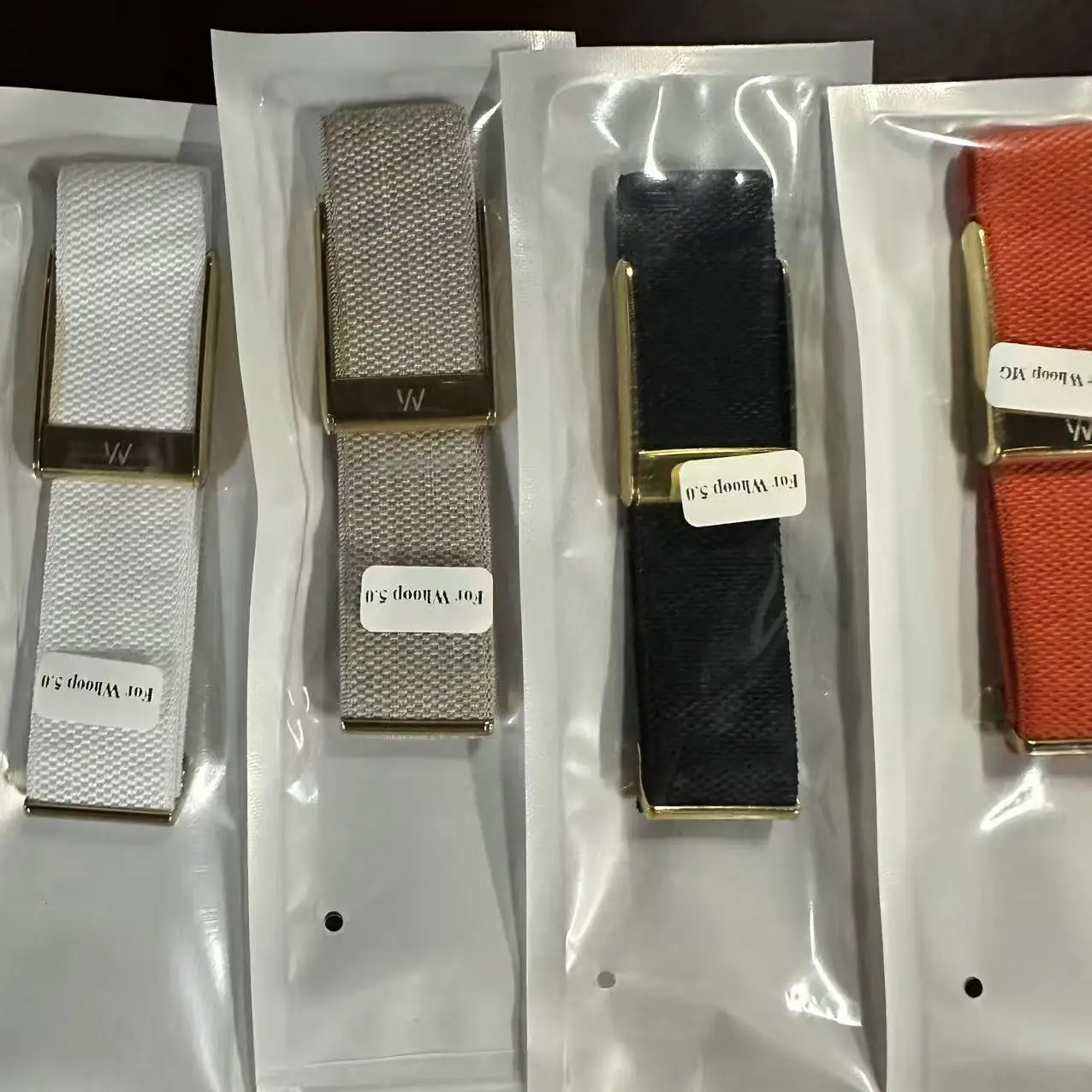 

Suitable for Whoop 5.0 wristband straps nylon woven elastic mg sports replacement wristband bright gold U-shaped metal Straps