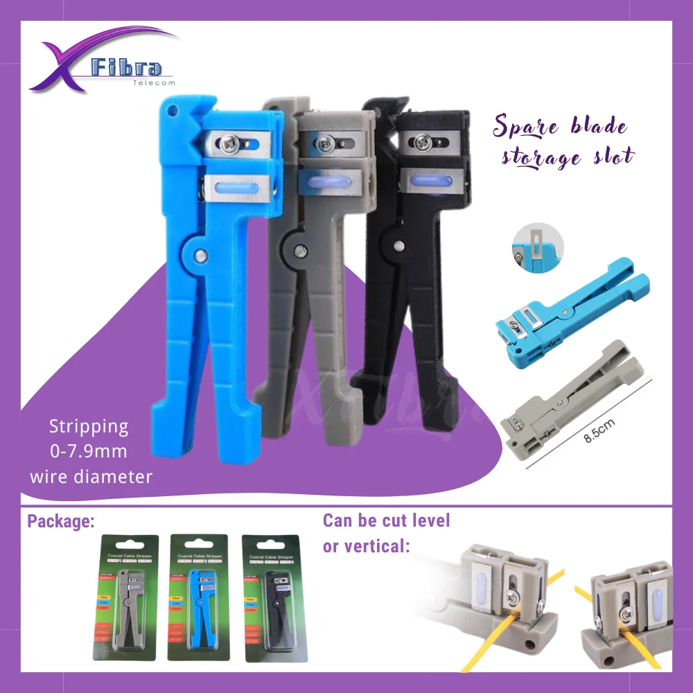 

45-163Fiber Optic Stripper Fiber Optic Jacket Stripper Coaxial Cable Stripping Cutter Tool Cable Slitter Wire Stripper Hand Tool