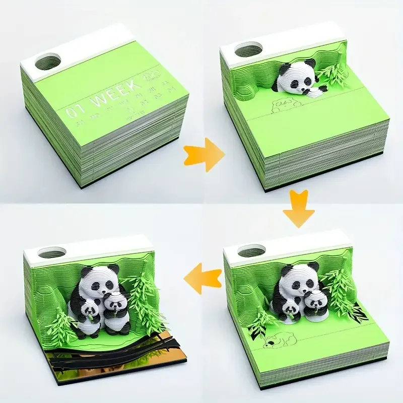 Time Piece Calendar 2026 Desk Calendar 3D Tear-away Calendar Paper Carving Art Memo Pad Notepad Gift For Christmas Housewarming
