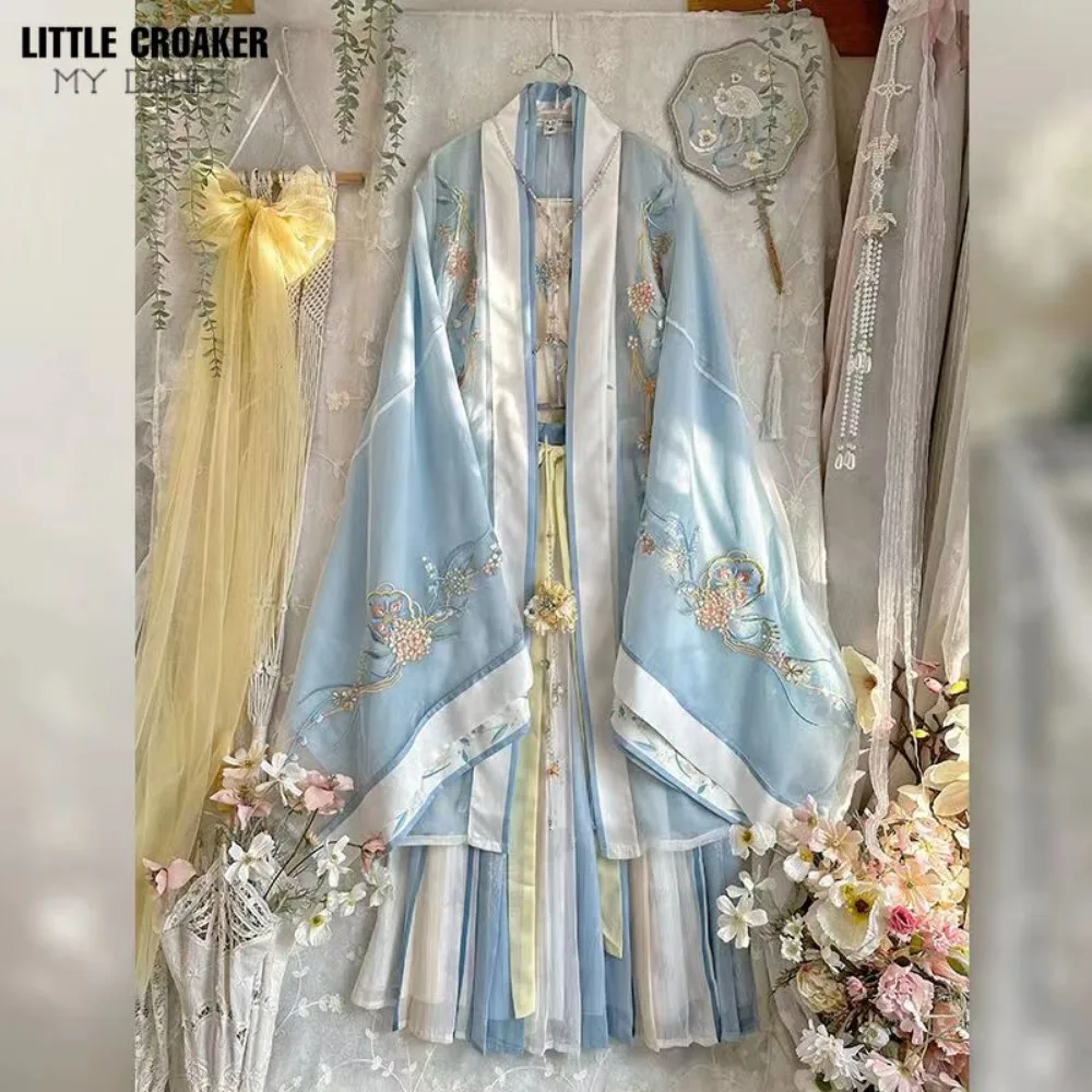 Costume di carnevale donna costumi cinesi antichi originali dinastia Han Hanfu Dress Blue Empress Fairy Cosplay