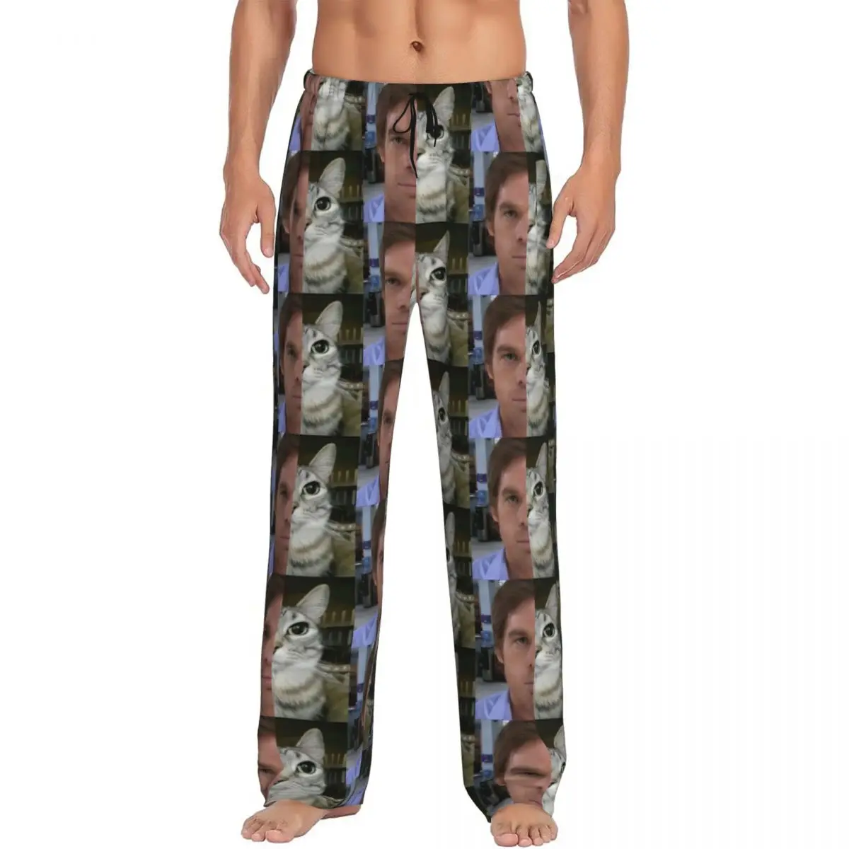 

Custom Dexter Morgan Pajama Pants Men Movie Lounge Sleep Stretch Sleepwear Bottoms with Pockets