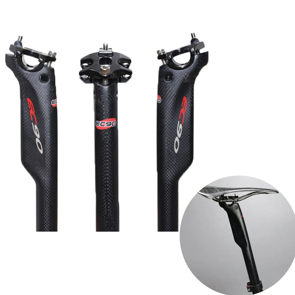 EC90 Carbon Seatpost 27.2/30.8/31.6mm Matte Black MTB/Road Bike Seat Post Offest 20mm Seat Tube Break Wind Bicycle Parts