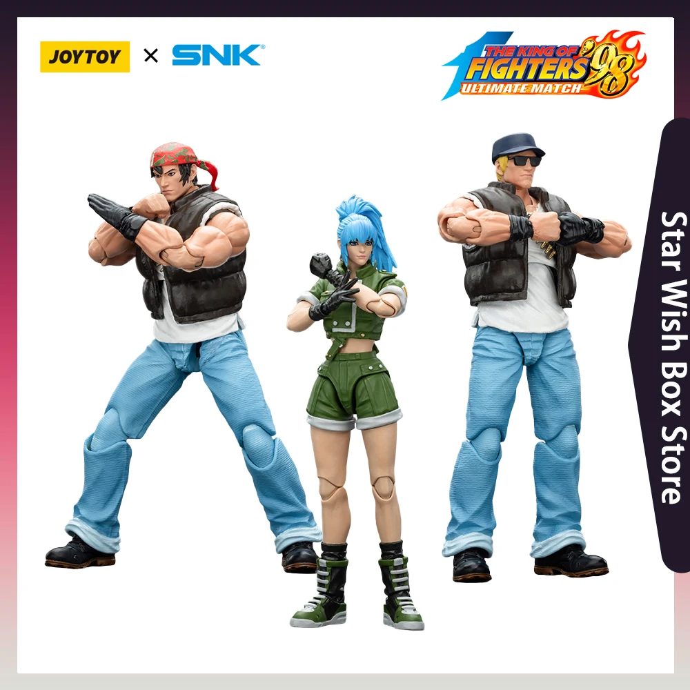 

JOYTOY SNK1/18 KOF'98UM Ikari Warriors Team Leona Heidern Ralf Jones Clark Still Collectible Model Anime Action Figures Gift Toy
