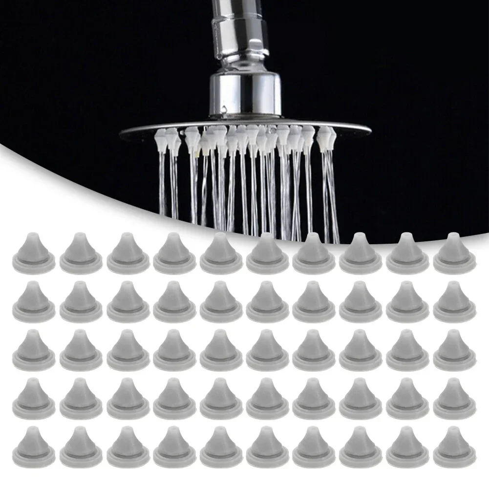 Replacement Set Of 50 Shower Head Nozzles Made Of Silicone Spray Water Outlet Suitable For 4mm Opening Shower Head Accessories