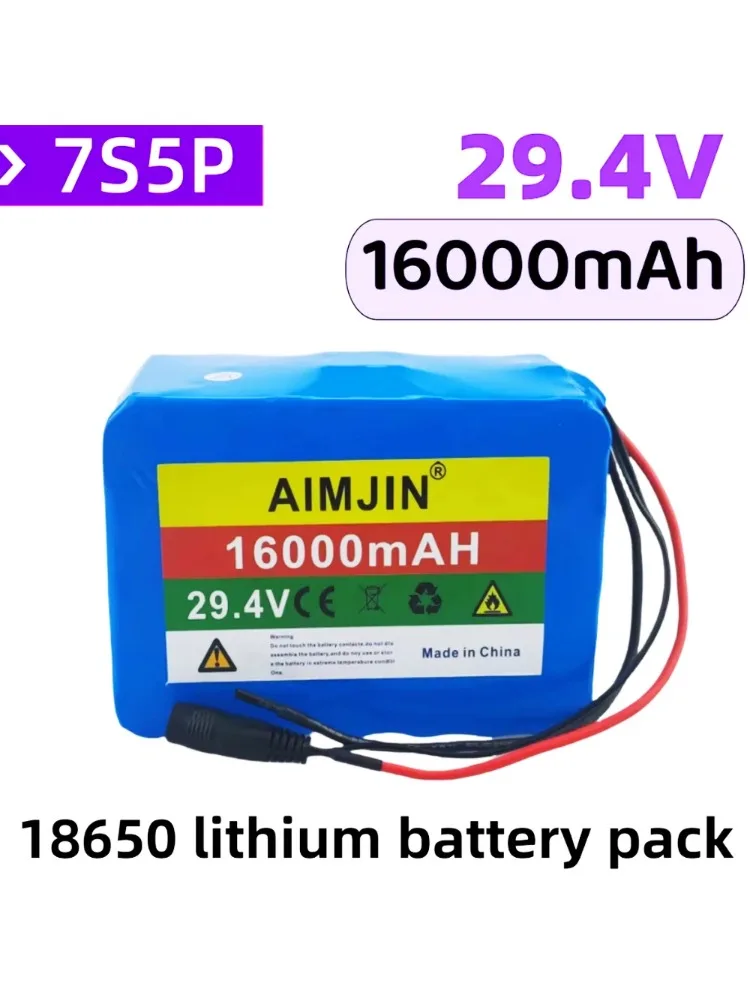 AliExpress aimjin 29.4V bicycle scooter scooter portable bicycle wheelchair battery with BMS 24V 16Ah 18650 7S5P lithium battery pack